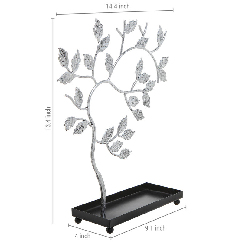 Red Barrel Studio® Amalbergas Metal Jewelry Tree Stand Tray Wayfair